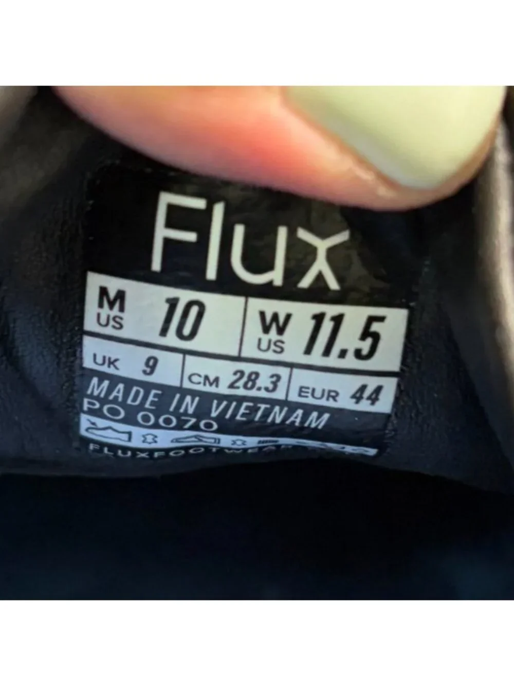 Flux Footwear Adapt Leather Trainer Black Mens Size 10 Athletic Shoes Sneakers